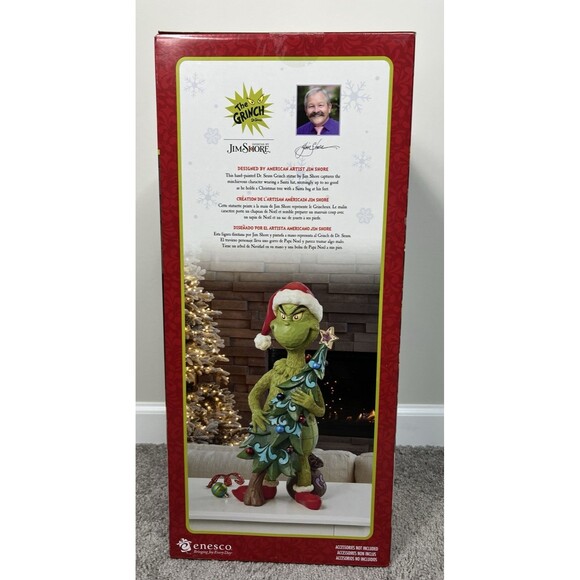 Jim Shore 20" Holiday Grinch Stealing Tree Statue, Grinch Tugging Christmas Tree - Picture 6 of 6